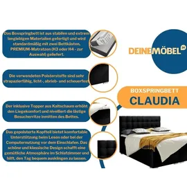 Deine Möbel 24 CLAUDIA 180 x 200 cm H4 Schwarz