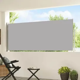 Helloshop26 Seitenmarkise 100 x 500 cm grau Polyester