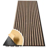 HAGEFOL Wandpaneel Akustikpaneele Holz selbstklebend, 240x56x1,6cm (2 Stück á 240x28cm)
