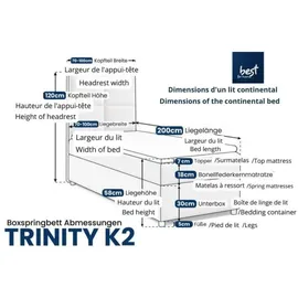 Best For Home Trinity 100 x 200 cm Silber