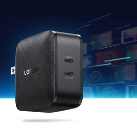 UGREEN 2xUSB-C 66W Power Delivery 3.0 Quick Charge 4.0+ Schwarz