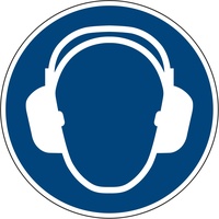NEUTRALWARE Hinweisschild Gehörschutz benutzen ISO 7010/M003 rund 200mm PVC