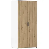 Rauch Wäscheschrank VOYAGER 93 x 194 x 53 cm Alpinweiß/Eiche Artisan