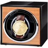 Gziztx Automatik Uhrenbeweger Box Automatische Uhrenbox, 2 Drehmodi Watchwinder mit Ultra-leiser Motor mit Flexibles Uhrenkissen Für 1 Uhren (Kirschmaserung)