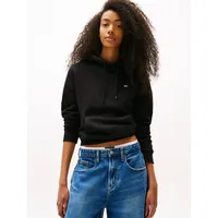Tommy Jeans Damen, Hoodie FLAG regular fit schwarz, (Black),