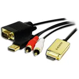 Logilink CV0052A Adapter [1x HDMI-Stecker - 1x VGA-Stecker, Cinch-Stecker] Gold, Schwarz