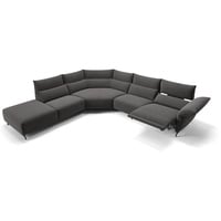 Sofanella 2-Sitzer Stoff Cuneo, Relaxsofa, Designsofa, Designer Couch, Italienisches Sofa, 2er Sofa grau