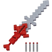 Nerf Minecraft Heartstealer Schwert, 4 Nerf Elite Darts aus Schaumstoff, Soft-Klinge, Dart-Blaster