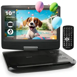 Denver MT-1097 Tragbarer DVD-Player 25.4 cm 10 Zoll EEK: C (A - G) Akkubetrieb, inkl. 12 V Kfz-Anschlusskabel Schwarz