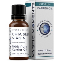 Mystic Moments | Chia Samen Virgin Trägeröl 10ml - reines & natürliches Öl perfekt für Haare, Gesicht, Nägel, Aromatherapie, Massage und Ölverdünnung Veganer GVO frei