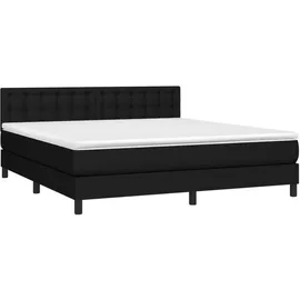 vidaXL Boxspringbett mit Matratze & LED Schwarz 180x200 cm Stoff
