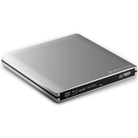 techPulse120 Externes UHD 4k 3D M-Disc BDXL USB 3.0 USB-C Laufwerk Blu-ray Brenner Burner Superdrive Slim BD DVD CD Ultra für Computer Notebook Ultrabook Windows Mac OS Apple iMAC Aluminium Silber