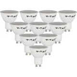 V-Tac LED-SMD-Lampe, PAR16, GU10, EEK: F, 4,5W, 400lm, 3000K, 10 Stück