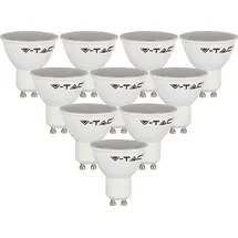 V-Tac LED-SMD-Lampe, PAR16, GU10, EEK: F, 4,5W, 400lm, 3000K, 10 Stück