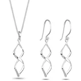 Elli Schmuckset Spirale Form Geo 925 Sterling Silber, Spirale silberfarben