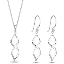 Elli Schmuckset Spirale Form Geo 925 Sterling Silber, Spirale silberfarben