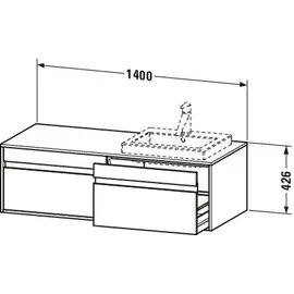 Duravit Ketho 140x55x42,6cm, f EWT, 2 AZ, B li, Tau