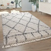 Paco Home Nador 755 Shaggyteppich 80 x 150 cm creme