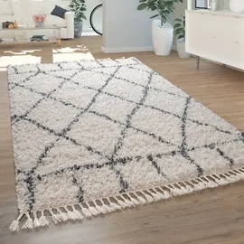 Paco Home Nador 755 Shaggyteppich 80 x 150 cm creme