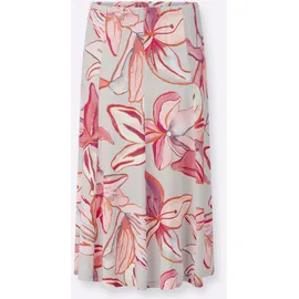 Lady A-Linien-Rock Damen Floral Hellgrau/Koralle 48
