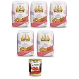 Caputo Alba Weichweizenmehl 00 für Gebäck 5x1kg+Polpa