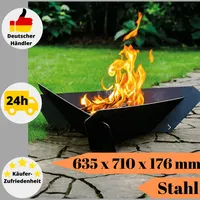 Feuerschale 71 cm Feuertonne Stahl Feuerkorb Garten Feuerstelle Holz Lagerfeuer