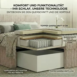 A&J MöbelLand RALF 180 x 200 cm H4 Braun