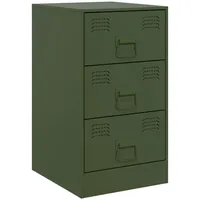 VidaXL Nachttisch Olivgrün 34,5x39x62 cm Stahl