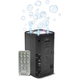 Ibiza BUBBLE-DREAM - Tragbare batteriebetriebene Seifenblasenmaschine mit farbigen RGB-LEDs - Synchronisation zwischen mehreren Maschinen - Beleuchtete Seifenblase - Fernbedienung