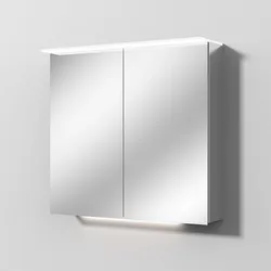 Sanipa Reflection Aluminium-Spiegelschrank ANNY 80 mit LED-Lichtsegel, mit Lichtsteuerung AU3529Z, Badmöbel,