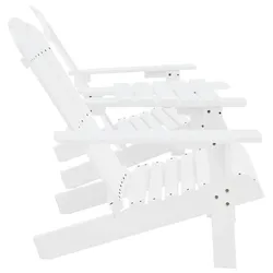 vidaXL Adirondack-Gartenstühle mit Tisch Massivholz Tanne Weiß