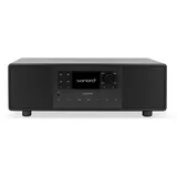 sonoro Primus Internetradio mit Bluetooth (Spotify, Deezer, Podcasts, FM/UKW, DAB Plus, WLAN, AUX-In, Holzgehäuse) Stereoanlage Schwarz