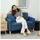 Homcom Sofa 117 x 62 x 78 cm Blau mit Kissen