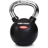 Sport-Thieme Kettlebell Gummiert mit gerändeltem Chrom-Griff 20 kg schwarz