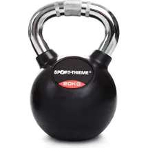Sport-Thieme Kettlebell Gummiert mit gerändeltem Chrom-Griff 20 kg schwarz
