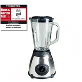 VitaSpeed Edelstahl Standmixer Smoothie Maker mit Glaskrug (500 Watt), 1,5 L Fassungsvermögen, Mixer mit 19.000 U/min max., Edelstahl - Silber