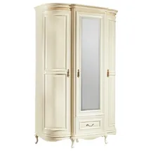 Casa Padrino Kleiderschrank Luxus Barock 130 x 206,6 x 62,6 cm Creme/Gold
