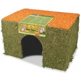 JR Farm Heu-Haus mit Karotten Kleintiersnack / Zubehör Groß (ca. 600g)