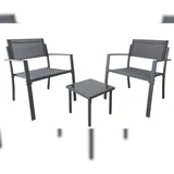 Goplus 3tlg. Gartenmöbel mit 2 Gartenstühlen & Beistelltisch, Balkonmöbel Terrassenmöbel, Sitzgruppe Sitzgarnitur Outdoor, Anthrazit