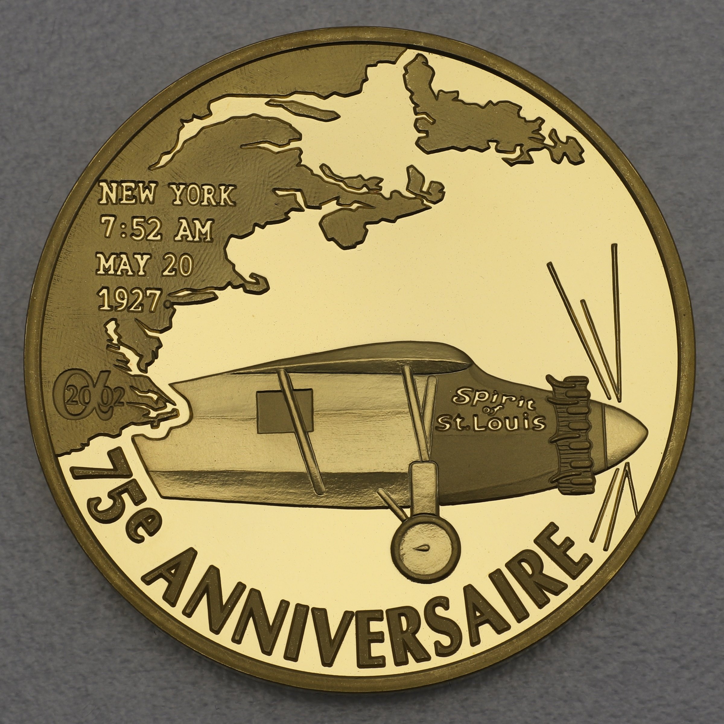 Goldmünze 100 Euro Lindbergh 2002 (Frankreich)