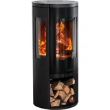 Kaminofen COLOR EMAJL "Heathus Glasgow 3 Glas", schwarz, Kaminöfen, Holzfach, 3 Scheiben Ofen, Holzfachtür nicht im Lieferumfang enthalten, Topseller