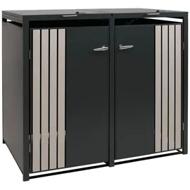 Proregal Mülltonnenverkleidung 122 x 132 x 84 cm schwarz