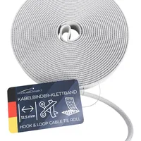 KabelDirekt – Kabelbinder Klettband – 5m Rolle, 12,5mm breit – zuschneidbare Klett-Rolle/Kabelmanagement mit Klettverschluss (wasserfest, umweltfreundlich, wiederverwendbar – weiß)