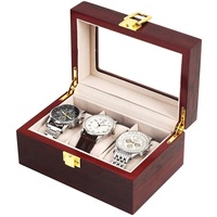 Uhrenbox 3 Uhren, Uhrenbox Herren, Holz Uhrenaufbewahrungsbox Watch Box mit Uhrenkissen Valentinstag Geschenke