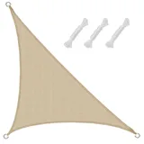 AMANKA Sonnensegel 2,5x2,5x3,5 HDPE Dreieck Rechtwinklig Sonnenschutz Garten Beige
