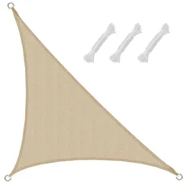AMANKA Sonnensegel 2,5x2,5x3,5 HDPE Dreieck Rechtwinklig Sonnenschutz Garten Beige