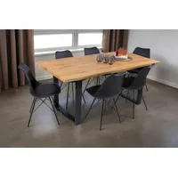 Möbelliebling Esstisch Baumkante Holz-Optik Wildeiche 180 x 90 U-Gestell
