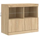 vidaXL Sideboard mit LED-Leuchten Sonoma-Eiche 81x37x67 cm