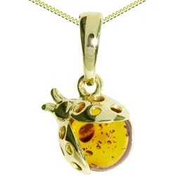 Kette mit Anhänger OSTSEE-SCHMUCK "Ostsee-Schmuck Kette mit Anhänger Marienkäfer" Gr. 42, gold (goldfarben), Halsketten, Damen, 42cm, Silber 925 (Sterlingsilber), L: 40cm