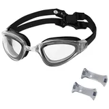 NILS AQUA Schwimmbrille Sportbrille Tauschbrille, (1-St) schwarz NQG180AF Schwarz